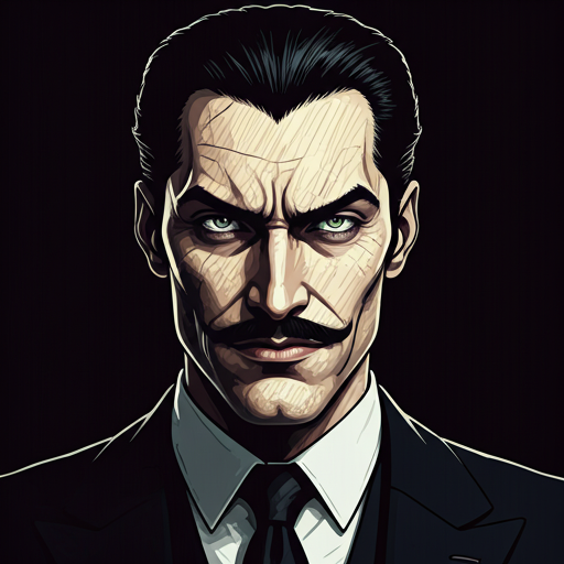 Villain's portrait with a mustache scribbled on